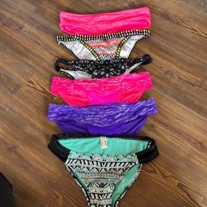 Lot of 6 bikini bottoms size small Victoria’s Secret, pink, hollister, aerie